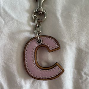 Coach C Initial Clasp Keychain Pink/Red